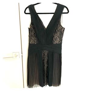 BCBG Max Azria Aegle V Neck Pleated Cocktail Dress